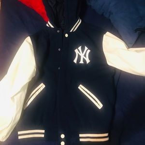 Yankees faux leather youth jacket